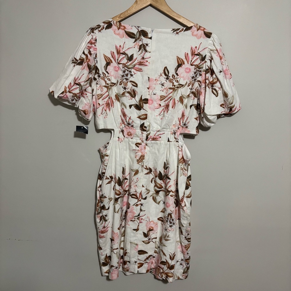 Sam and Jess Chic Floral Midi Dress with Elastic Waist and Side Cut-Outs | NEW